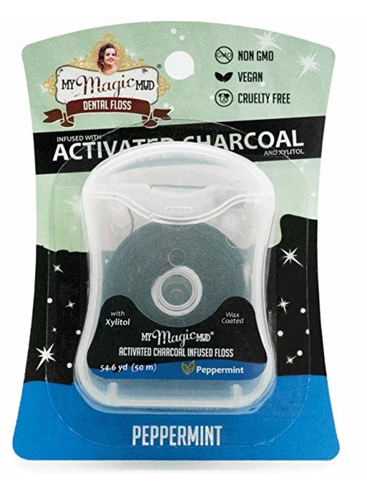 My Magic Mud My Magic Mud Activated Charcoal Infused Dental Floss, Peppermint, 4oz.