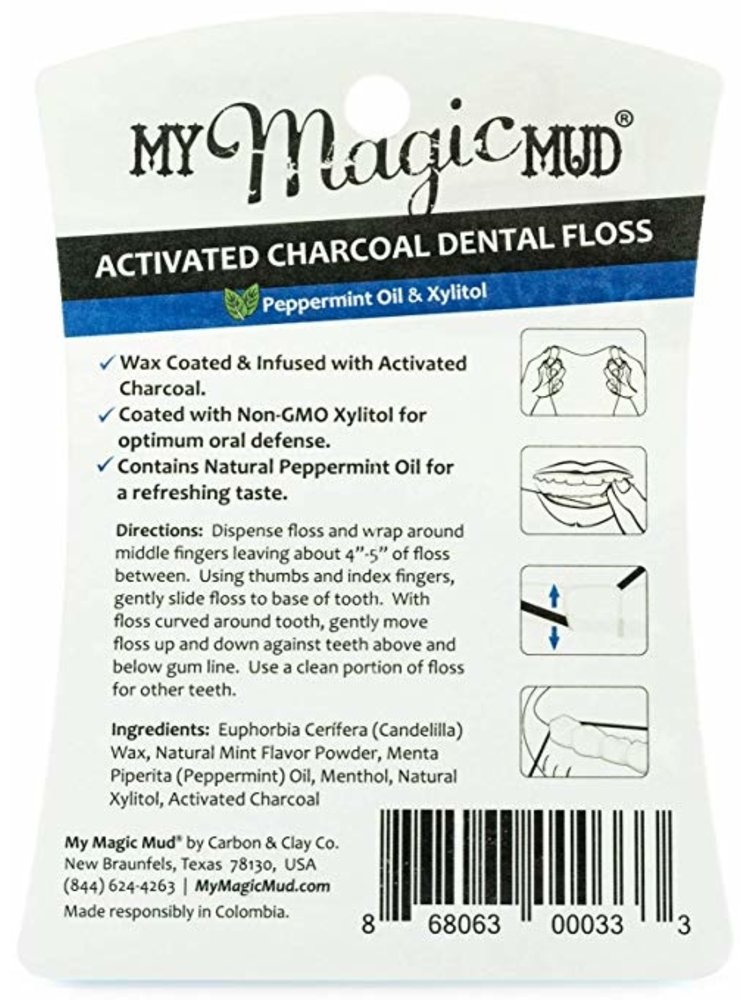 My Magic Mud My Magic Mud Activated Charcoal Infused Dental Floss, Peppermint, 4oz.