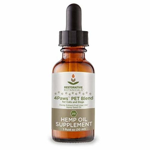 RESTORATIVE BOTANICALS Restorative Botanicals 4Paws Pet Blend Hemp Extract, 1oz. RESTORATIVE BOTANICALS Restorative Botanicals 4Paws Pet Blend Hemp Extract, 1oz.
