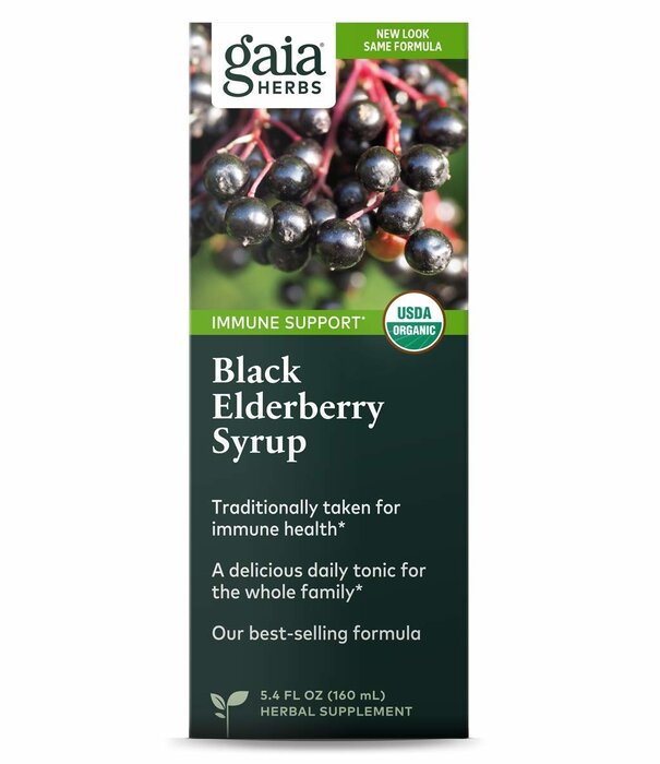 GAIA HERBS Gaia Black Elderberry Extra Strength Syrup, 5.4oz.