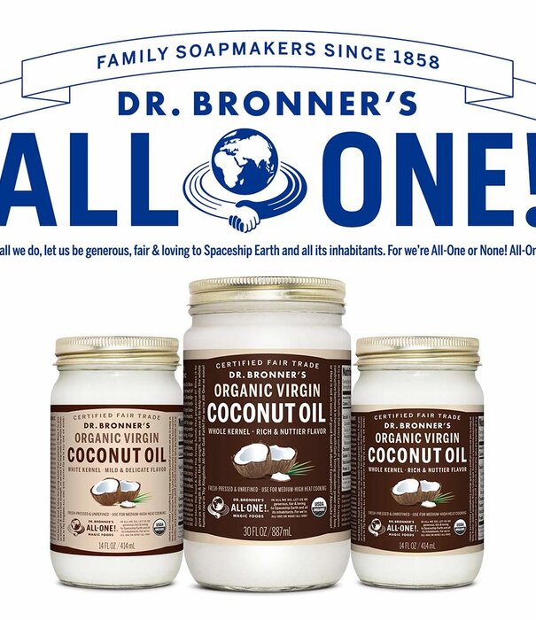 Dr. Bronner's Dr. Bronner's Coconut Oil, Virgin, White Kernel, Organic, 14oz.