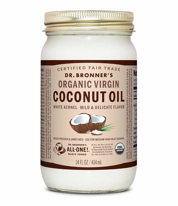 Dr. Bronner's Dr. Bronner's Coconut Oil, Virgin, White Kernel, Organic, 14oz.