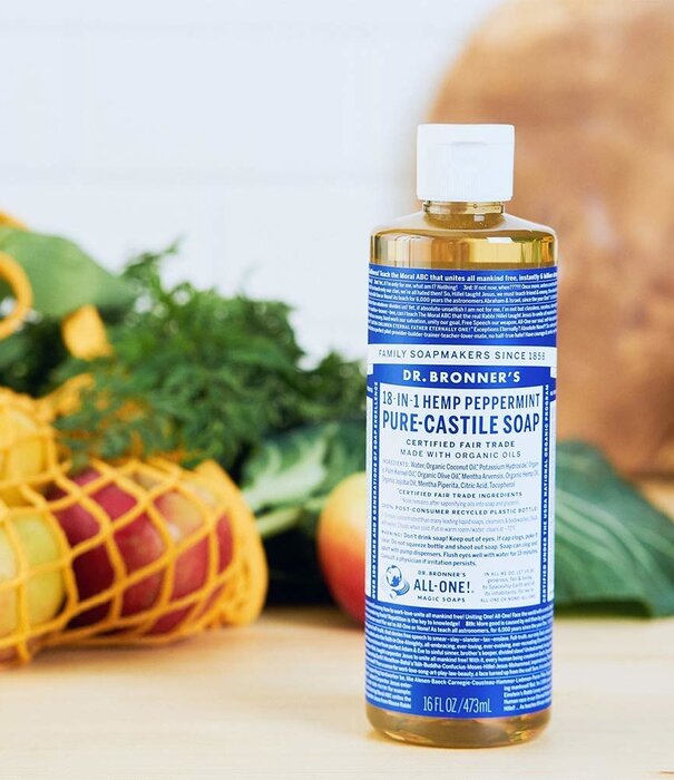 Dr. Bronner's Dr. Bronner's Pure Castile Liquid Soap, Peppermint, 16oz. -K