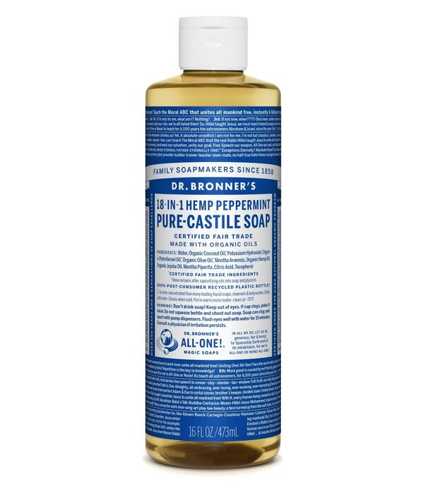 Dr. Bronner's Dr. Bronner's Pure Castile Liquid Soap, Peppermint, 16oz. -K