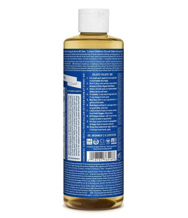 Dr. Bronner's Dr. Bronner's Pure Castile Liquid Soap, Peppermint, 16oz. -K
