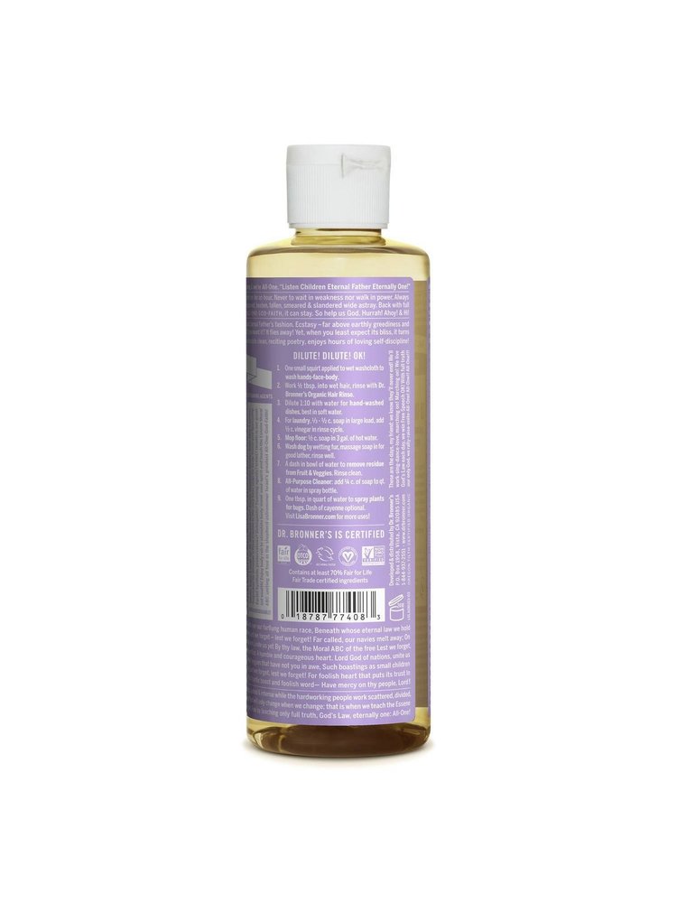 Dr, Bronner's Pure Castile Liquid Soap, Lavender, 8oz. - Nuts 'n