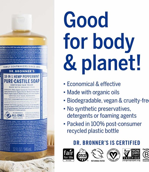 Dr. Bronner's Dr. Bronner's Pure Castile Liquid Soap, Tea Tree, 32oz. - KEHE
