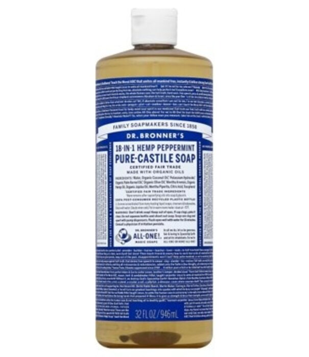 Dr. Bronner's Dr. Bronner's Pure Castile Liquid Soap, Peppermint, 32oz. - KEHE