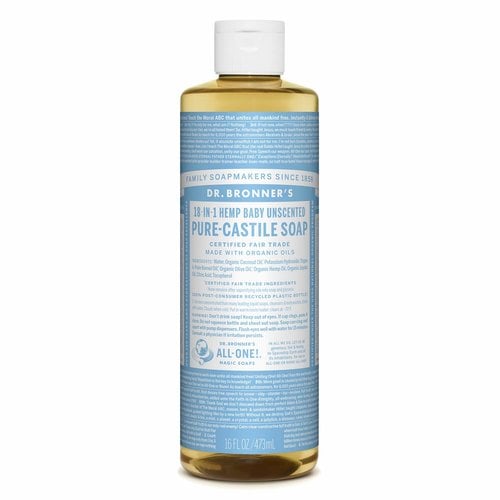 Dr. Bronner's Dr. Bronner's Pure Castile Liquid Soap, Unscented Baby Soap, 16oz.