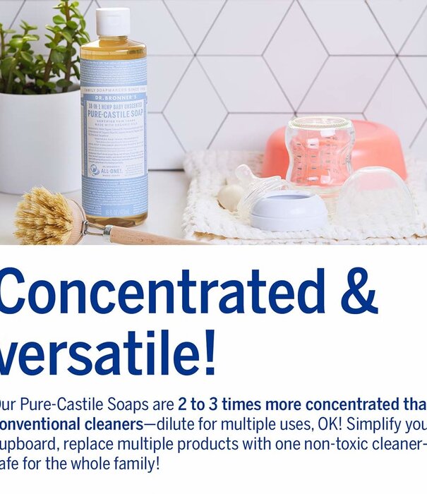 Dr. Bronner's Dr. Bronner's Pure Castile Liquid Soap, Unscented Baby Soap, 16oz.