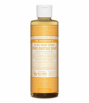 Dr. Bronner's Pure Castile Liquid Soap, Citrus, 8oz.