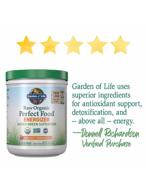 Garden of Life GoL Raw Organic Perfect Food, Energizer, 9.8oz.