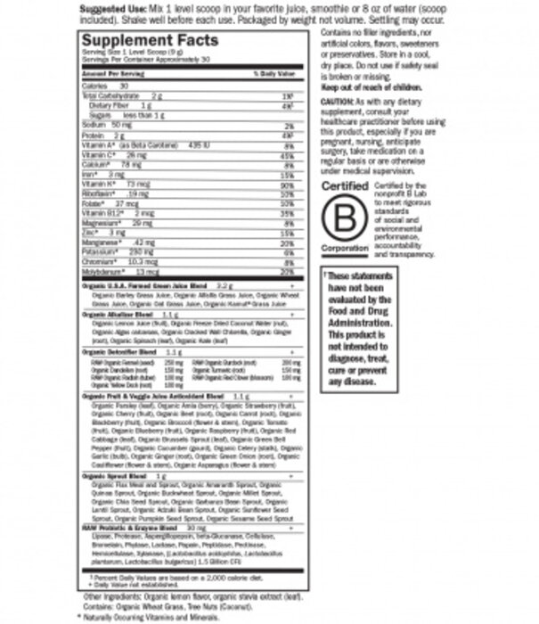 Garden of Life GoL Raw Organic Perfect Food, Alkalizer & Detoxifier, 10.1oz.