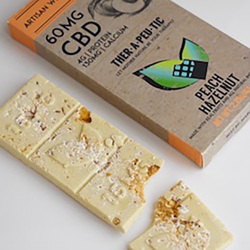 THERAPEUTIC TREATS Therapeutic Treats Peach Hazelnut White Chocolate, 60mg, 2.04oz. - DISCO THERAPEUTIC TREATS Therapeutic Treats Peach Hazelnut White Chocolate, 60mg, 2.04oz. - DISCO