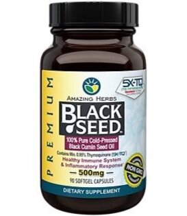 Amazing Herbs Premium Black Seed Oil 500mg, 90sg