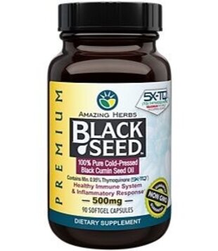 Amazing Herbs Premium Black Seed Oil 500mg, 90sg