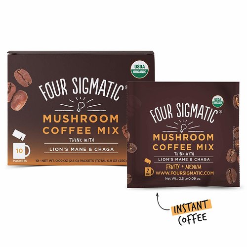 FOUR SIGMATIC Four Sigmatic Mushroom Coffee Mix, Lion's Mane, THINK, Org, 10ct FOUR SIGMATIC Four Sigmatic Mushroom Coffee Mix, Lion's Mane, THINK, Org, 10ct