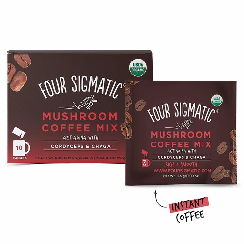 FOUR SIGMATIC Four Sigmatic Mushroom Coffee Mix, Chaga, DEFEND, Org, 10ct FOUR SIGMATIC Four Sigmatic Mushroom Coffee Mix, Chaga, DEFEND, Org, 10ct