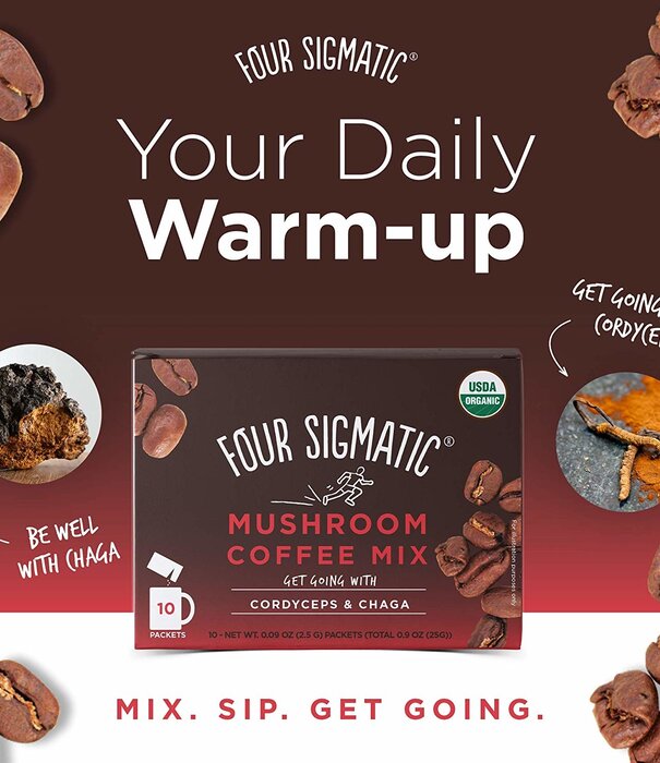 FOUR SIGMATIC Four Sigmatic Mushroom Coffee Mix, Gut Health, PROTECT, Org, 10ct