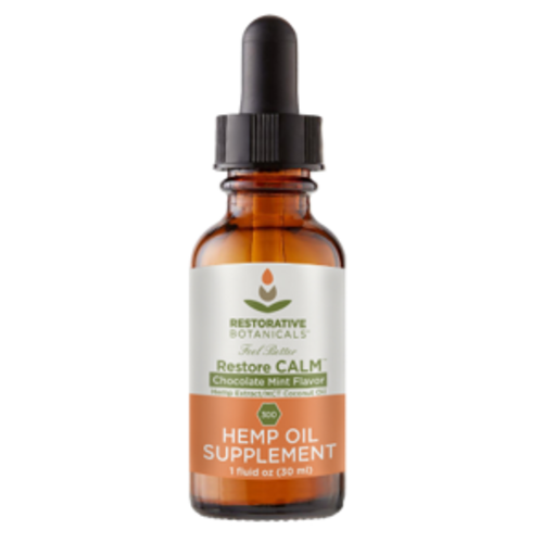 RESTORATIVE BOTANICALS Restorative Botanicals Restore Calm Chocolate Mint Hemp Extract, 1oz. RESTORATIVE BOTANICALS Restorative Botanicals Restore Calm Chocolate Mint Hemp Extract, 1oz.