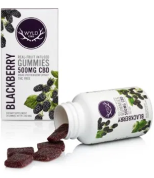 Wyld CBD Gummies 500mg, Blackberry, 20ct