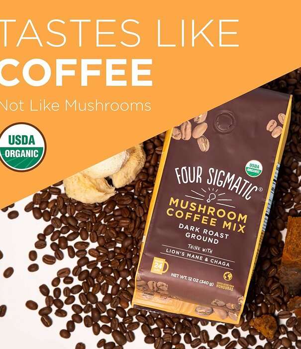 FOUR SIGMATIC Four Sigmatic Mushroom Coffee, FOCUS, Lion's Mane, Ground, 12oz.