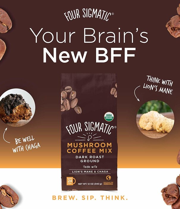 FOUR SIGMATIC Four Sigmatic Mushroom Coffee, FOCUS, Lion's Mane, Ground, 12oz.