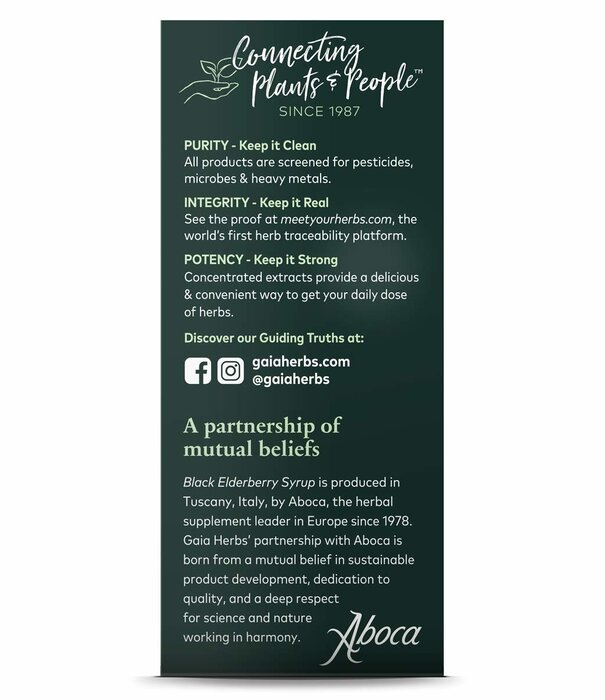 GAIA HERBS Gaia Black Elderberry Extra Strength Syrup, 3oz.