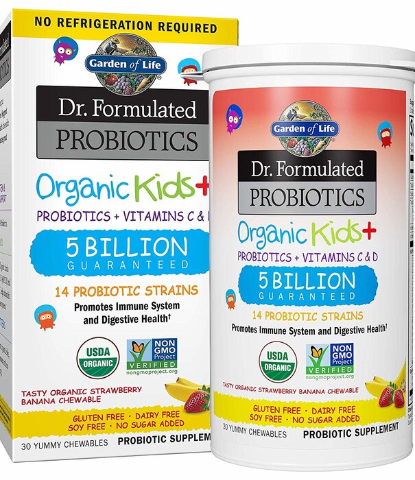 Garden of Life GoL Dr. Formulated Probiotics Organic Kids, Straw/Ban, SS, 30ch