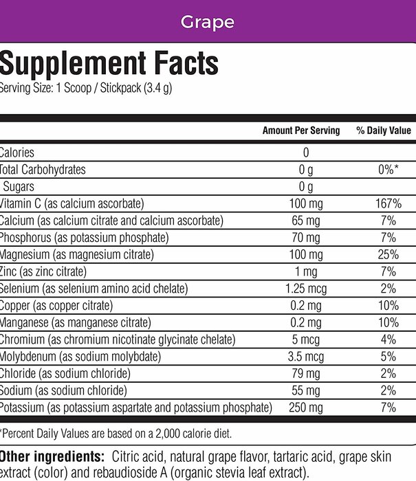 Ultima Replenisher Ultima Electrolytes, Grape, 20ct., 2.5oz.