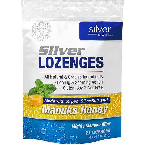 Silver Biotics Silver Biotics Silver Lozenges w/Manuka Honey, 21lz Silver Biotics Silver Biotics Silver Lozenges w/Manuka Honey, 21lz