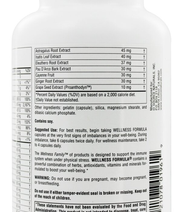 Source Naturals Wellness Formula, 120cp
