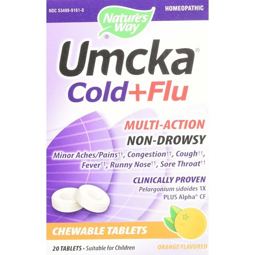 Nature's Way Umcka Cold + Flu Chewables, 20t
