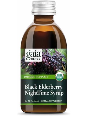 GAIA HERBS Gaia Black Elderberry Night Time Syrup, 5.4oz.