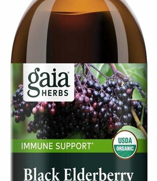 Gaia Black Elderberry Night Time Syrup, 5.4oz. DISCO