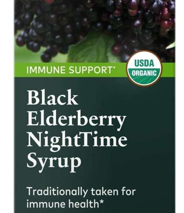 GAIA HERBS Gaia Black Elderberry Night Time Syrup, 5.4oz.