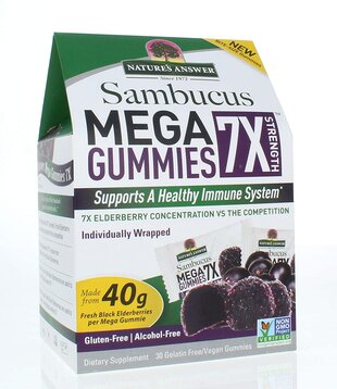 Nature's Answer Sambucus Mega Gummies 7X Elderberry, 30ct