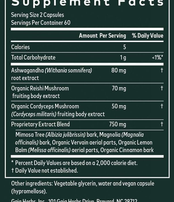 GAIA HERBS Gaia Adrenal Health Nightly Restore, 120cp