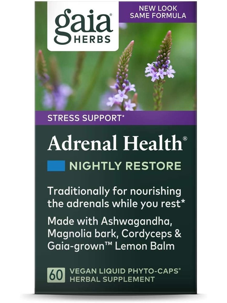 GAIA HERBS Gaia Adrenal Health Nightly Restore, 60cp