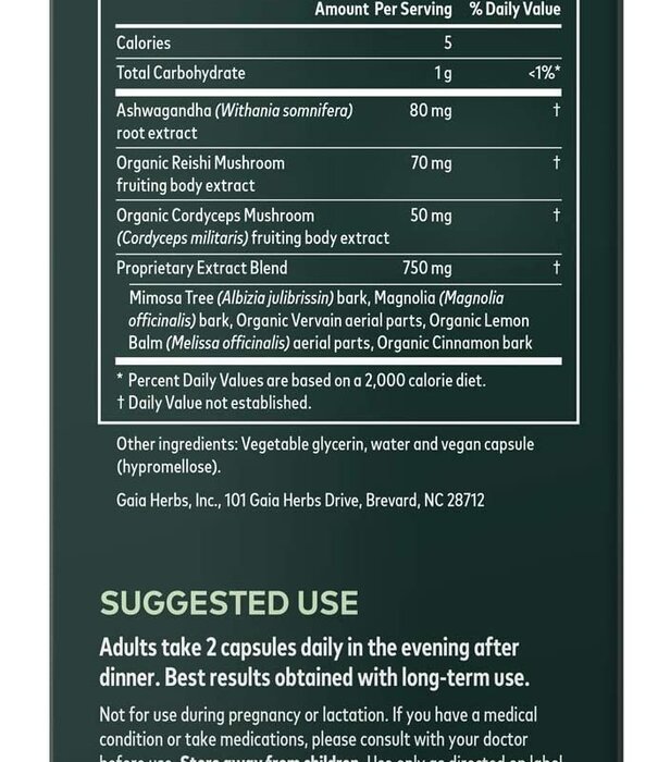 GAIA HERBS Gaia Adrenal Health Nightly Restore, 60cp