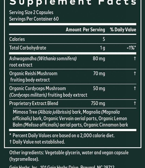 GAIA HERBS Gaia Adrenal Health Daily Support, 120cp