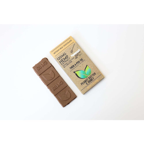 THERAPEUTIC TREATS Therapeutic Treats PB & Honey Milk Chocolate, 120mg, 2oz. THERAPEUTIC TREATS Therapeutic Treats PB & Honey Milk Chocolate, 120mg, 2oz.