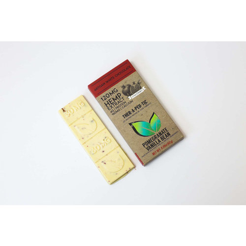 THERAPEUTIC TREATS Therapeutic Treats Pom Vanilla Bean White Chocolate, 120mg, 2.19oz. THERAPEUTIC TREATS Therapeutic Treats Pom Vanilla Bean White Chocolate, 120mg, 2.19oz.