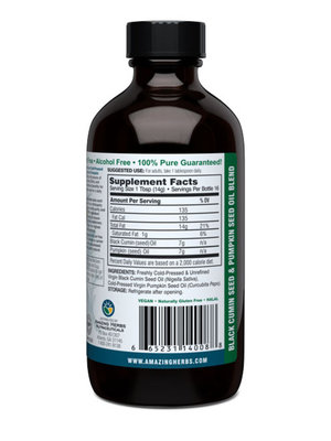 AMAZING HERBS Amazing Herbs Black Seed Oil Blend w/Pumpkin Seed Oil, 8oz.