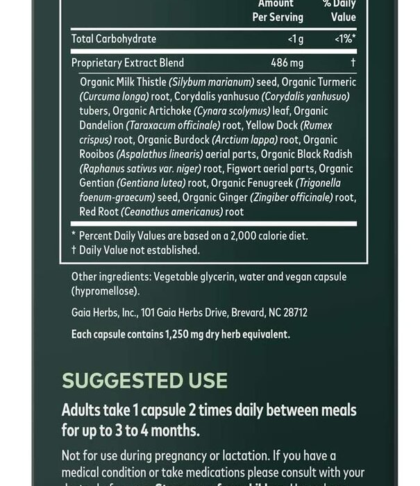 GAIA HERBS Gaia Liver Cleanse, 60cp