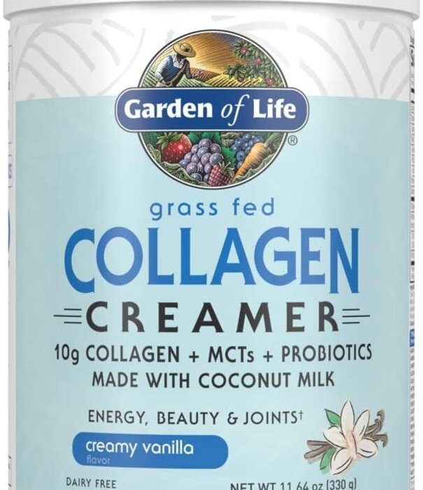Garden of Life GoL Grass Fed Collagen Creamer, Vanilla, 11.64oz.