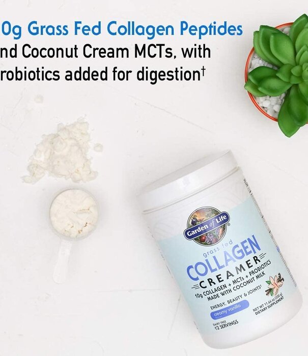 Garden of Life GoL Grass Fed Collagen Creamer, Vanilla, 11.64oz.