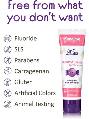 Himalaya Himalaya Kids Toothpaste, Bubble Gum, 4oz.