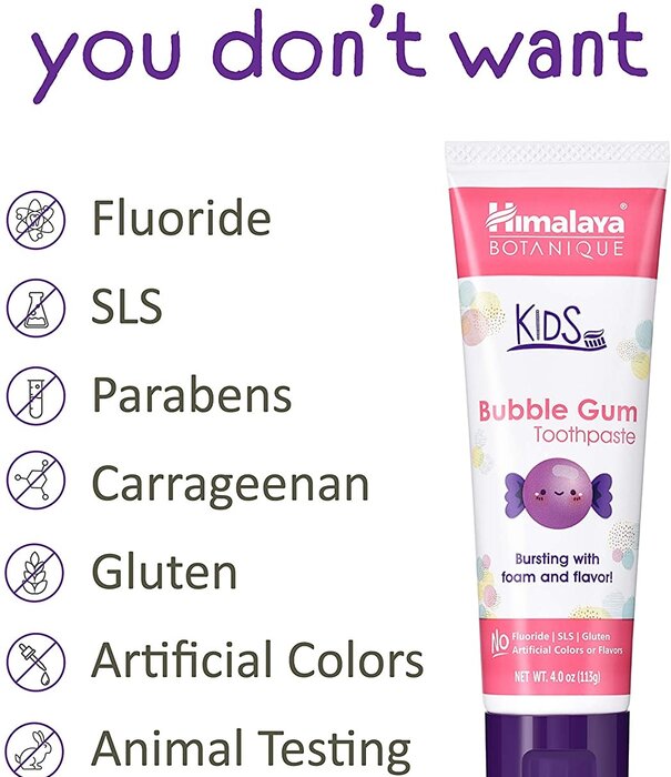 Himalaya Himalaya Kids Toothpaste, Bubble Gum, 4oz.