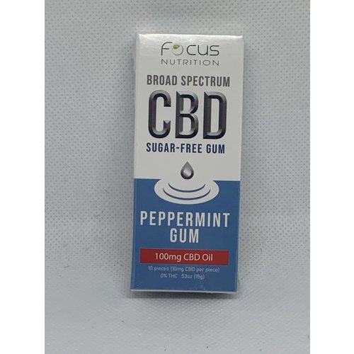 Focus Nutrition Focus Nutrition Peppermint CBD Gum, 10ct Focus Nutrition Focus Nutrition Peppermint CBD Gum, 10ct